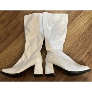Women Gogo Boots Platform Chunky Block Heel Side Zipper Knee High Boots